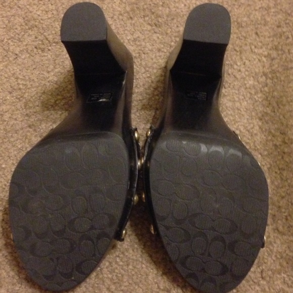 ⬇️🍉💯Authentic Black Coach Signature Heels - Picture 2 of 3